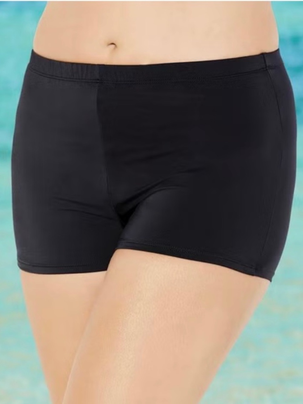 Swimsuits for All Beach Swim Mid Rise Boy Shorts Black Womens Size 26 47“ Waist